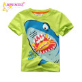 cheap price summer t-shirt cotton clothing young boy shirt kids t shirt shark printing boys t-shirt